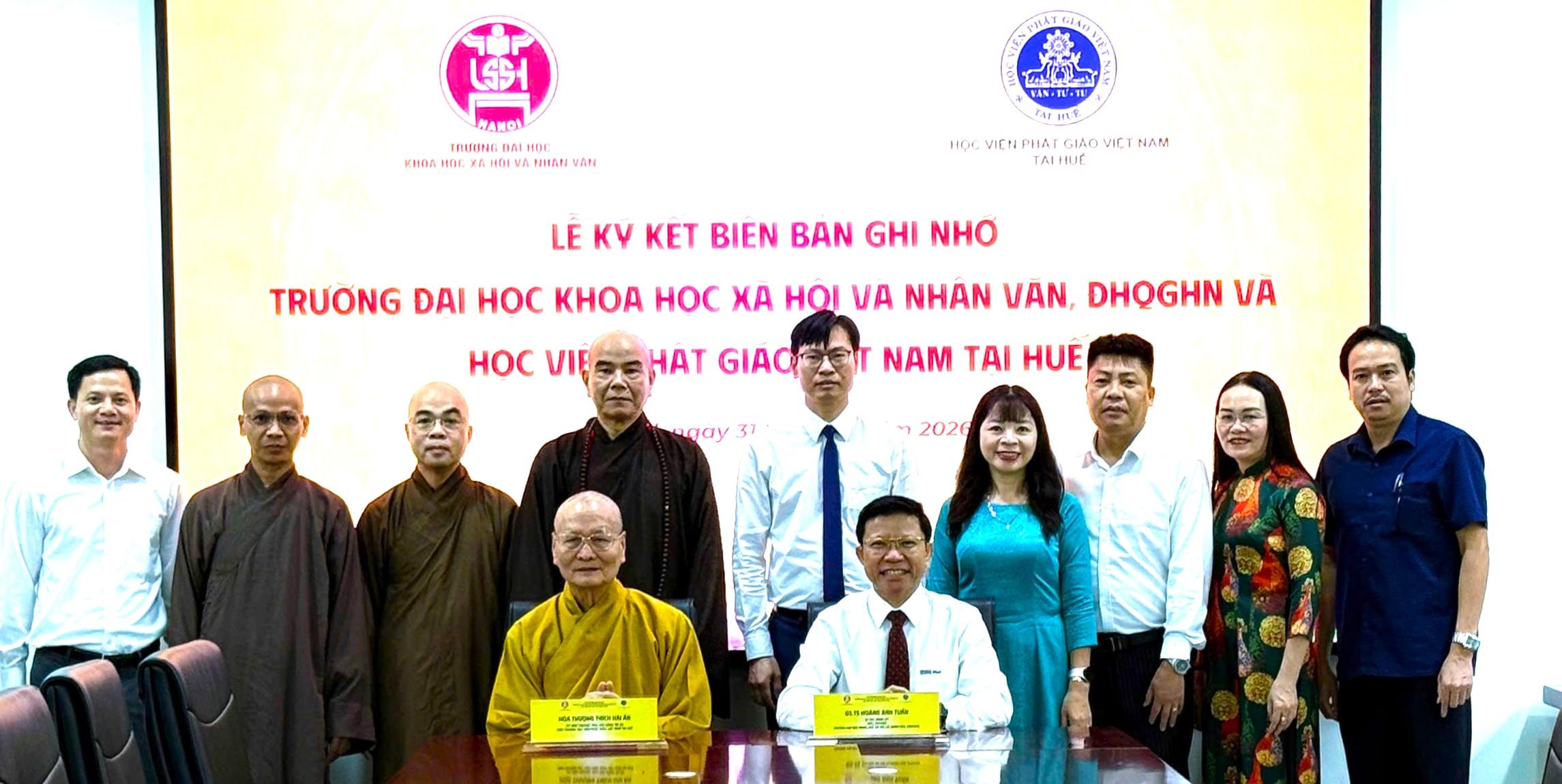 Học viện PGVN tại Huế thăm và làm việc với Trường Đại học Khoa học Xã hội và Nhân văn - ĐHQGHN